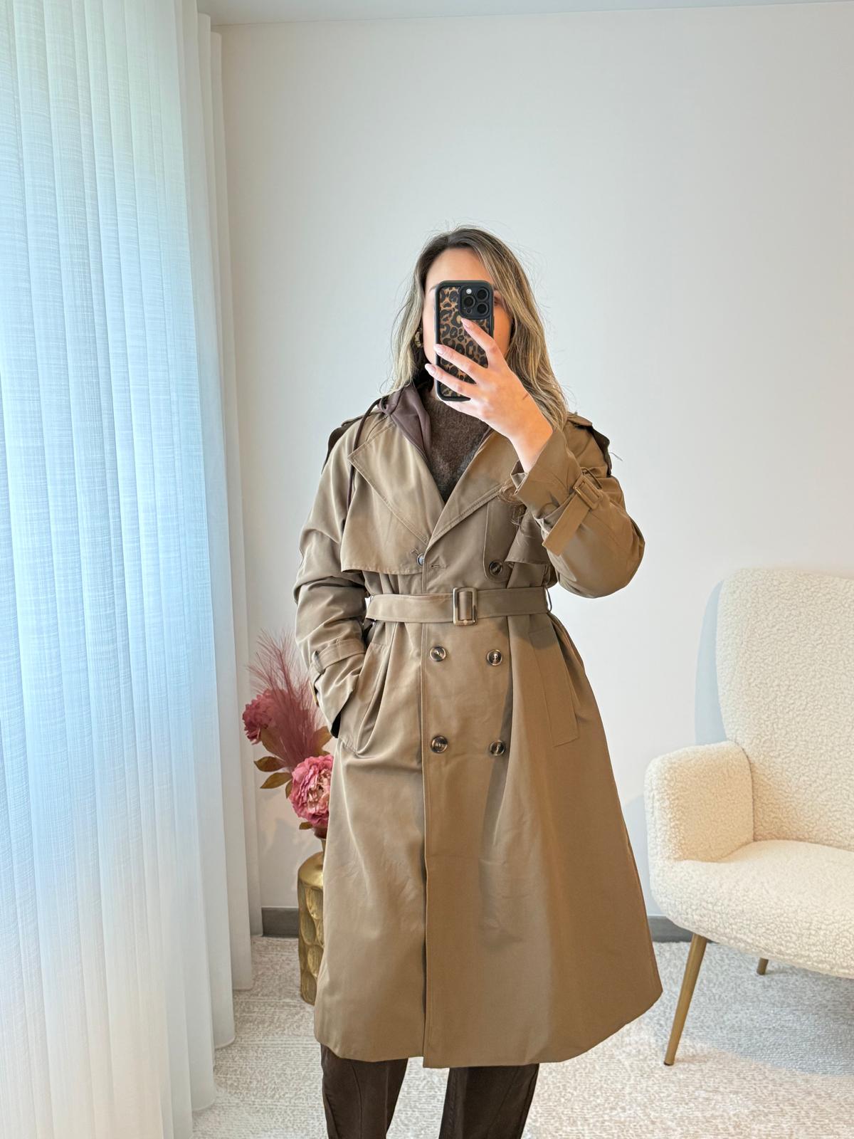 Gabardine capuz removível