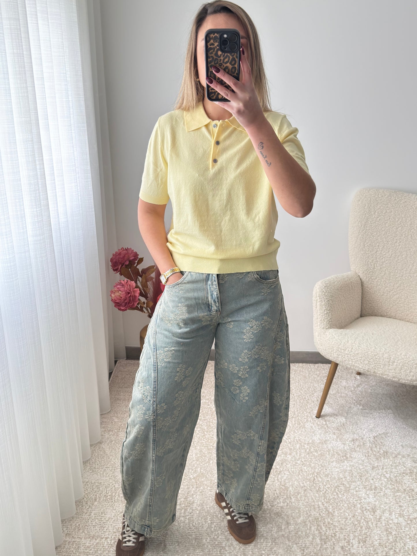 Calça ballon flores