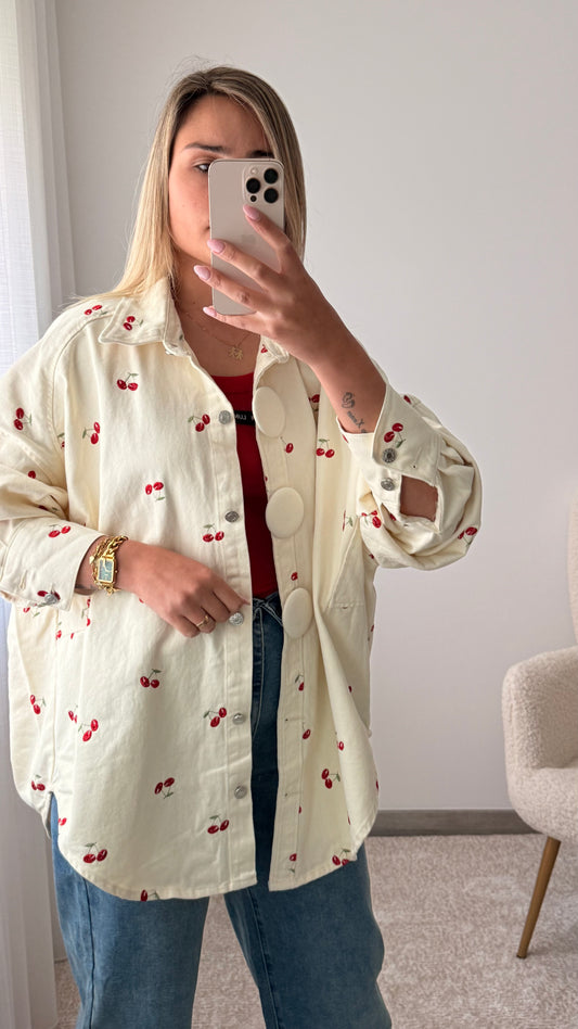 Camisa Oversize cerejas