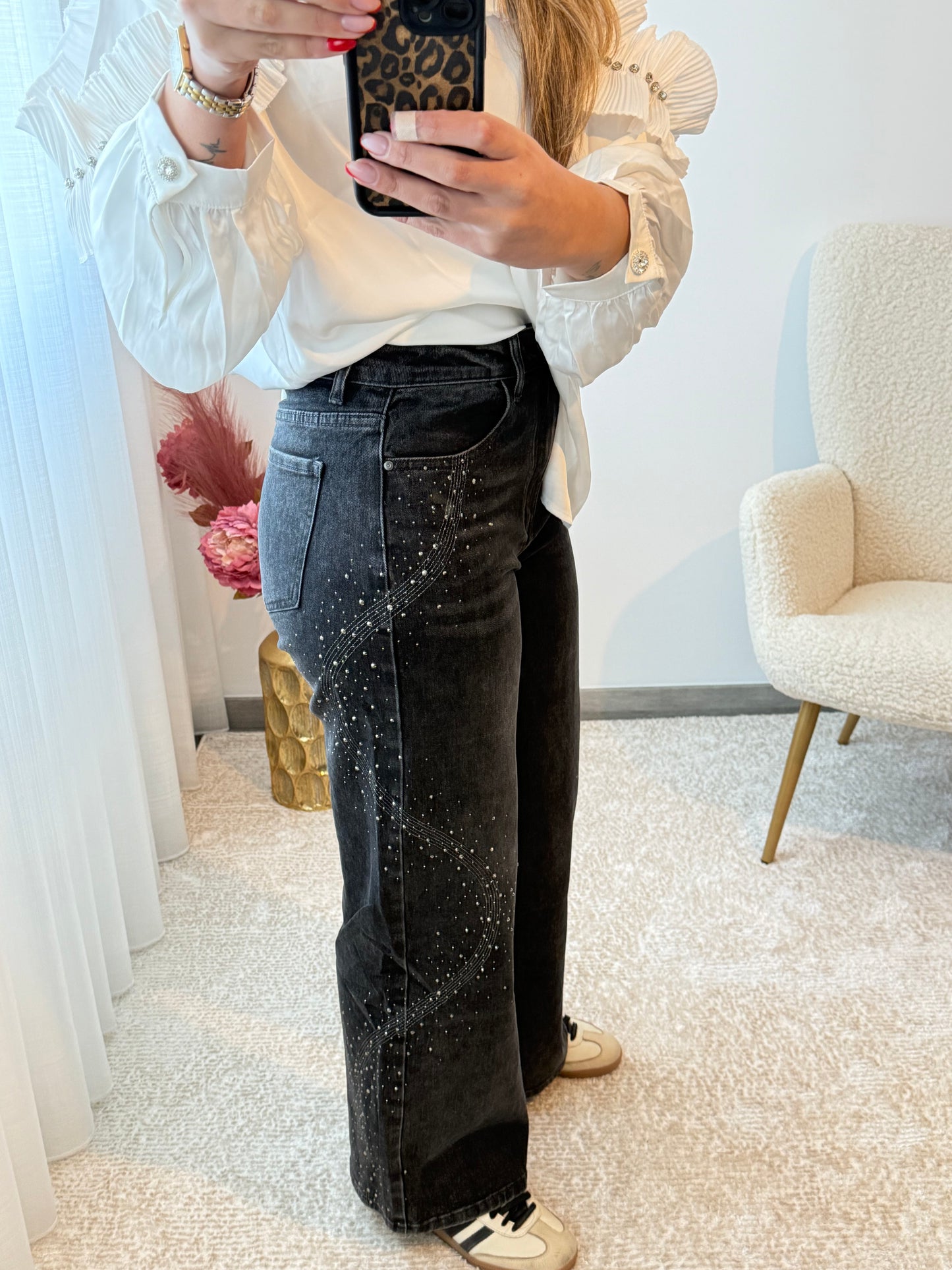 Jeans brilhos laterais