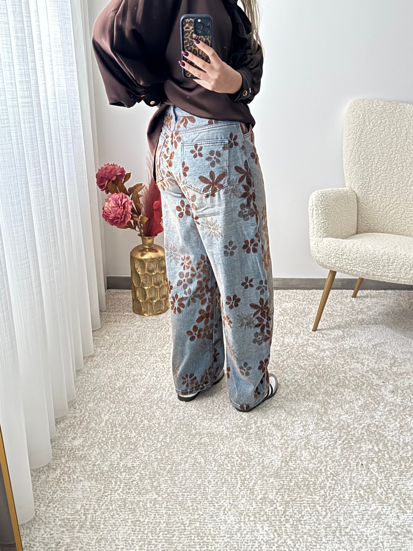 Calças ballon flores