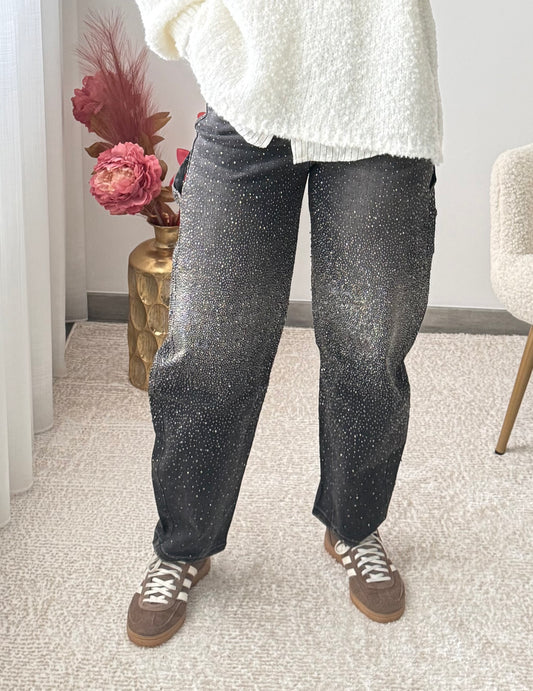 Jeans ballon brilhos