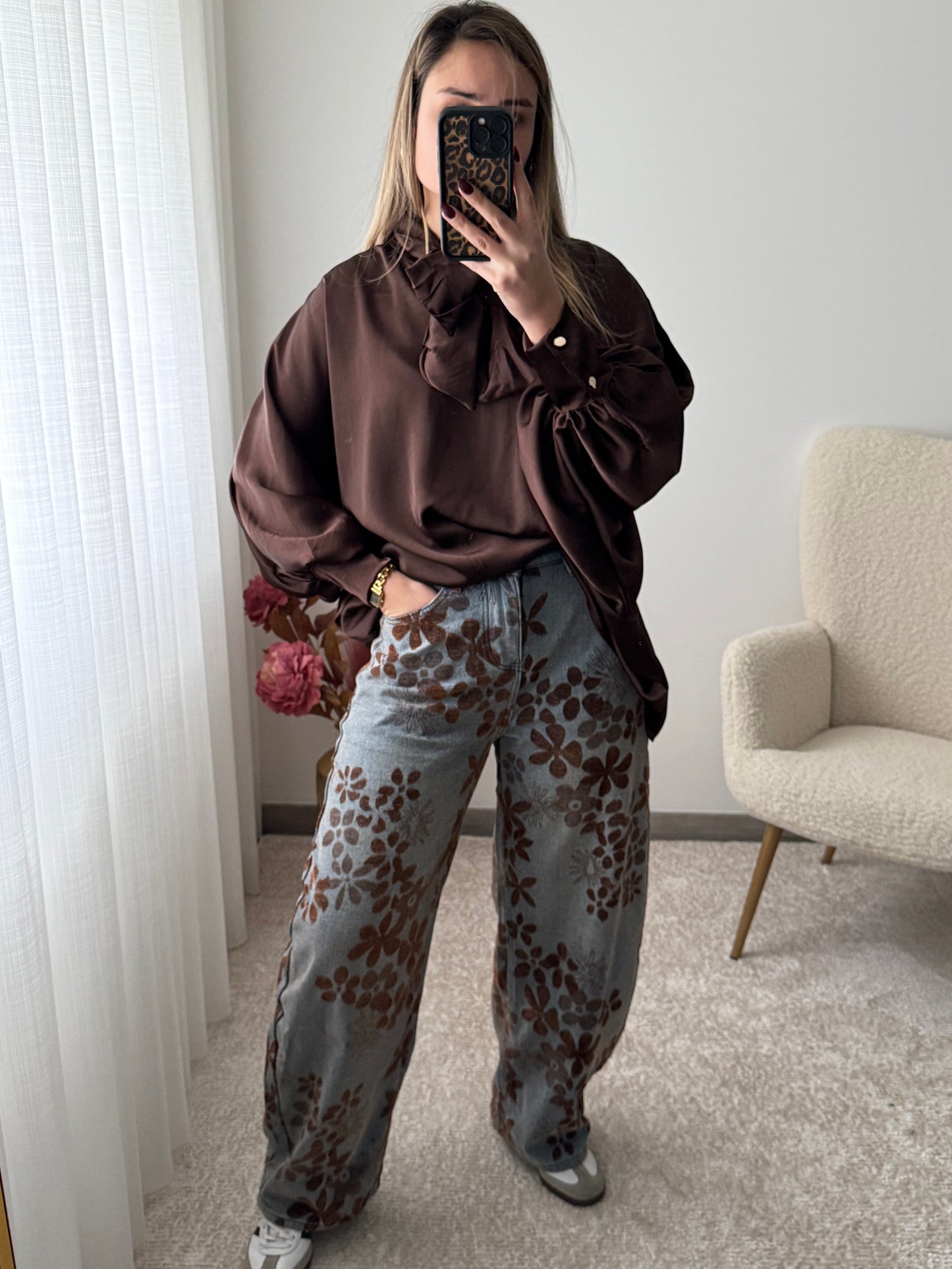 Calças ballon flores