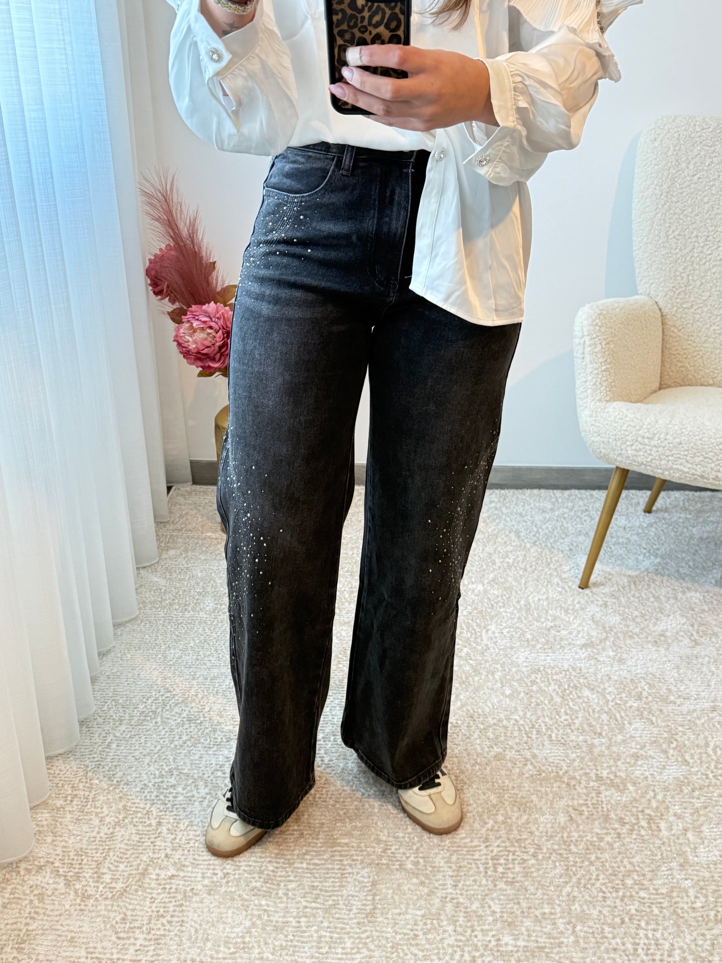 Jeans brilhos laterais