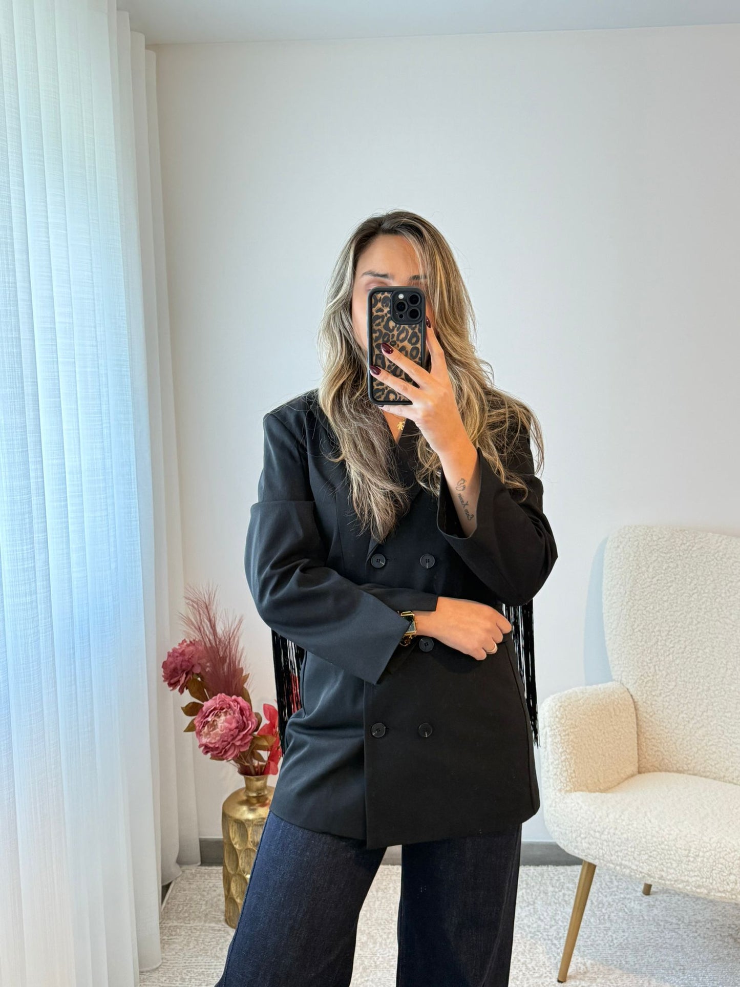 Casaco com franjas Lumina